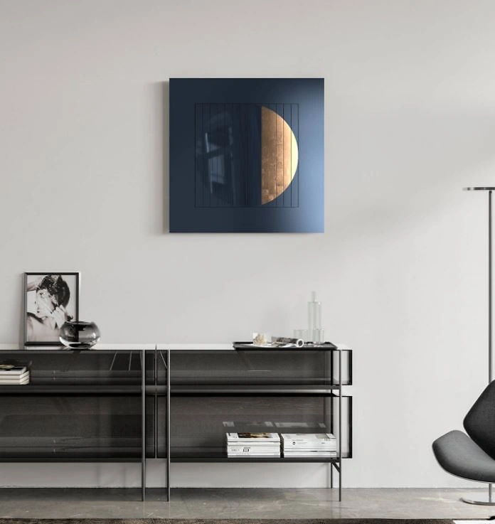 QLOCKTWO MOON 90 | Midnight Moon Gold