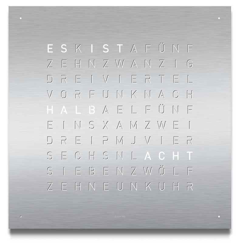QLOCKTWO FRONTCOVER EARTH 45 | Stainless Steel