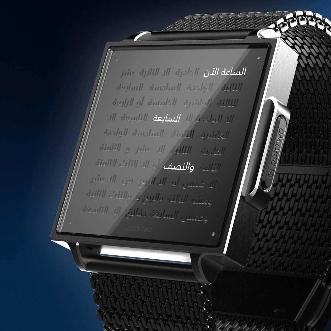QLOCKTWO Wrist | Black Steel