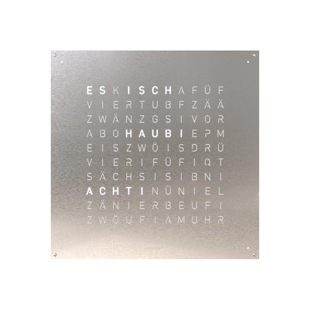 QLOCKTWO EARTH 90 | Stainless Steel