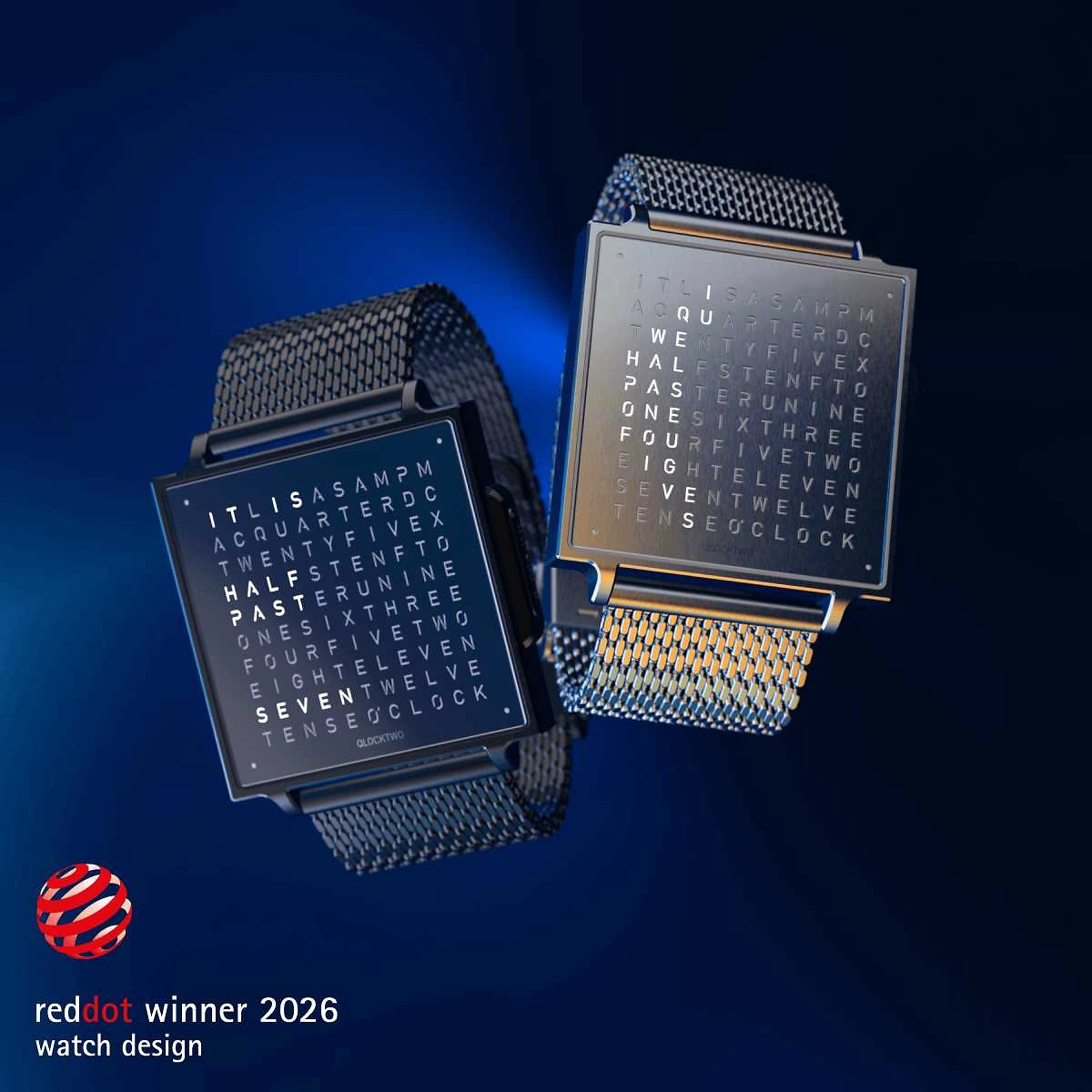 QLOCKTWO Wrist | Black Steel