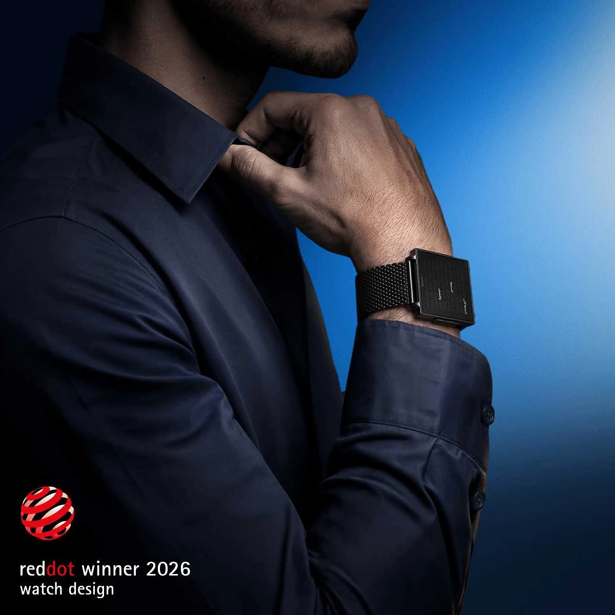 QLOCKTWO Wrist | Black Steel