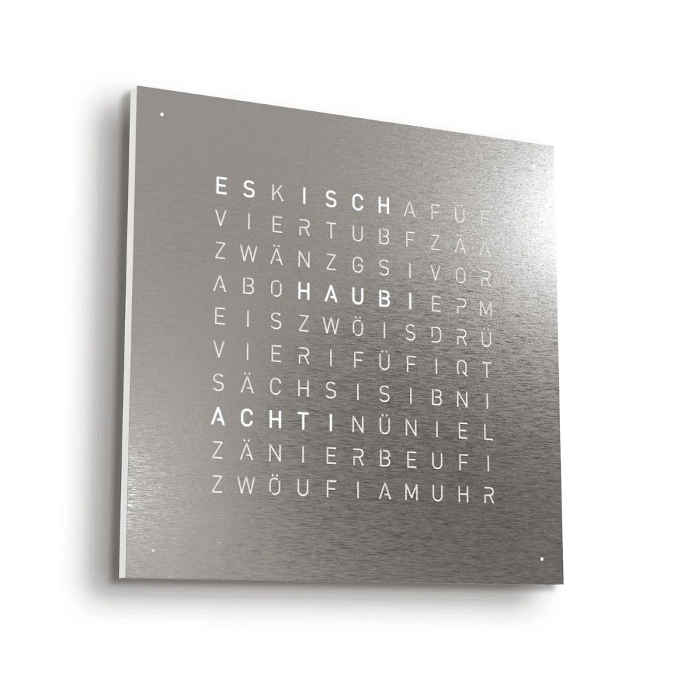 QLOCKTWO FRONTCOVER EARTH 45 | Stainless Steel