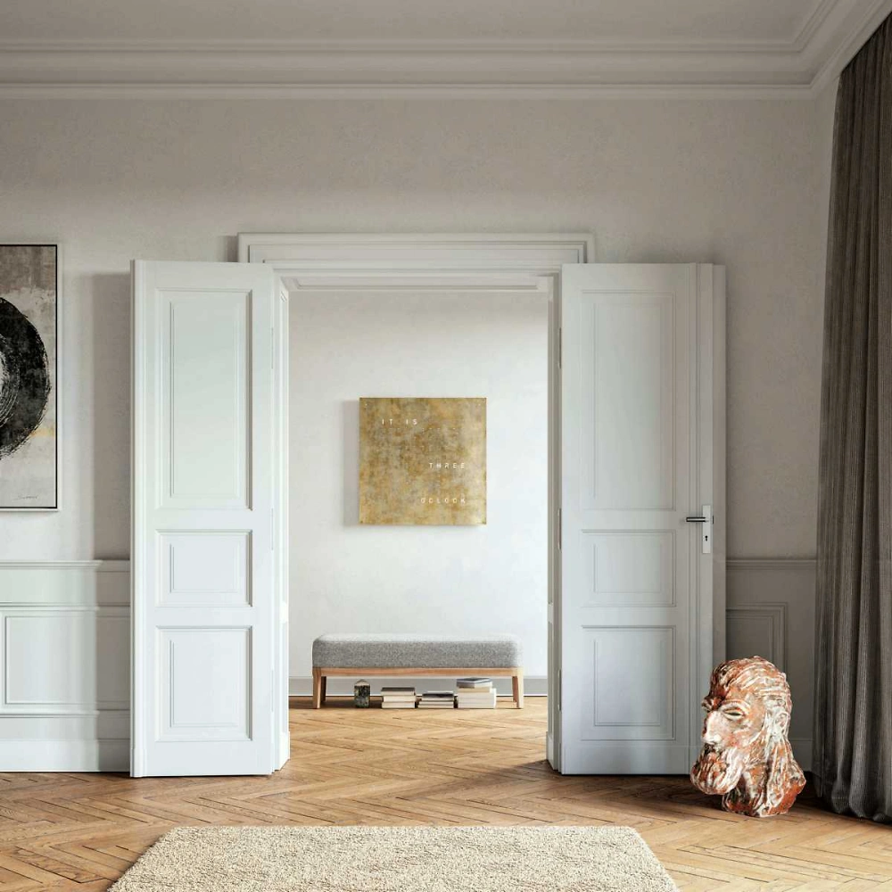 QLOCKTWO EARTH 90 | Silver & Gold