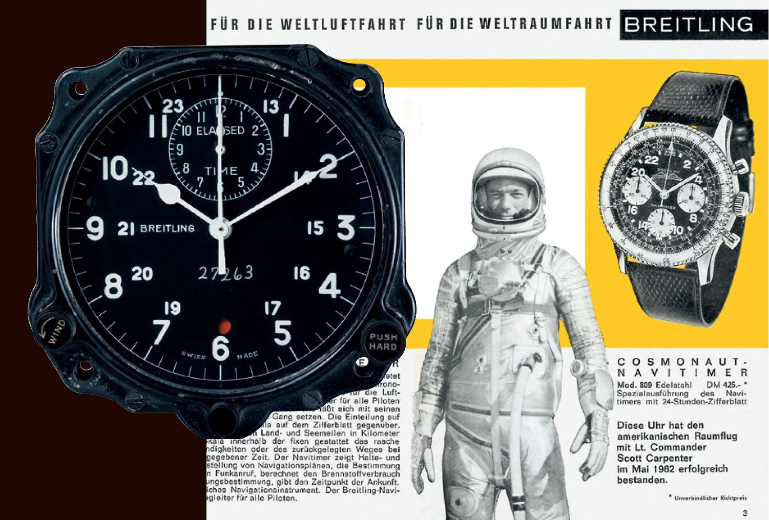 Altes Inserat der Cosmonaut Navitimer