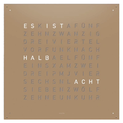 Frontal QLOCKTWO EARTH 90 HAZELNUT DE